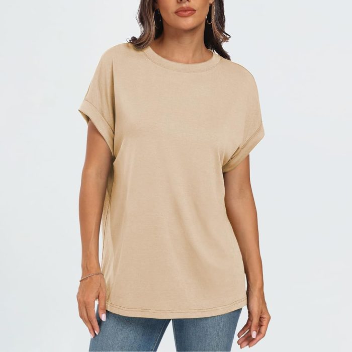 Womens Summer Tops Spring Fashion Oversized Business Casual Dressy T Shirts Workout Clothes Trendy Outfits 2025 - Image 2