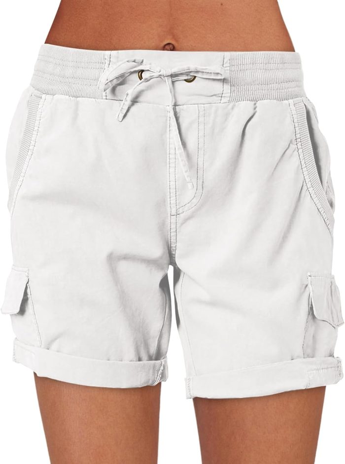 Womens Summer Shorts 2025 Dressy Casual Hiking Cargo Shorts Trendy Outdoor Outfits 6 Pockets
