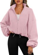 Womens Fleece Jackets Zip Up Oversized Sweatshirts Winter Clothes Long Sleeve Crop Sherpa Fall Outfits Fashion