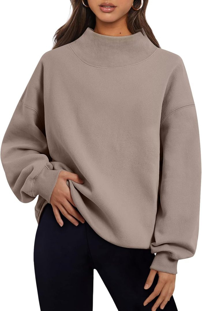 Womens Oversized Sweatshirts Turtleneck Pullover Long Sleeve Hoodies Tops Fall Fashion Outfits 2025 Clothes