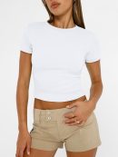 Womens Short Sleeve T Shirts Basic Summer 2025 Workout Tops Crew Neck Gym Crop Tops Trendy Y2K Clothes