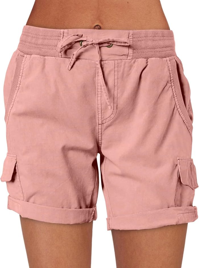 Womens Summer Shorts 2025 Dressy Casual Hiking Cargo Shorts Trendy Outdoor Outfits 6 Pockets