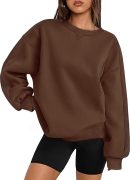 Womens Sweatshirt Long Sleeve Color Block Fleece Hoodies Fall Casual Crewneck Pullover Tunic Tops 2024