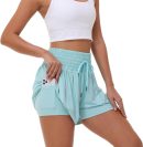 Flowy Athletic Shorts for Women Gym Workout Running Lounge Pants High Waist with Pocket Cute Clothes Summer Outfits