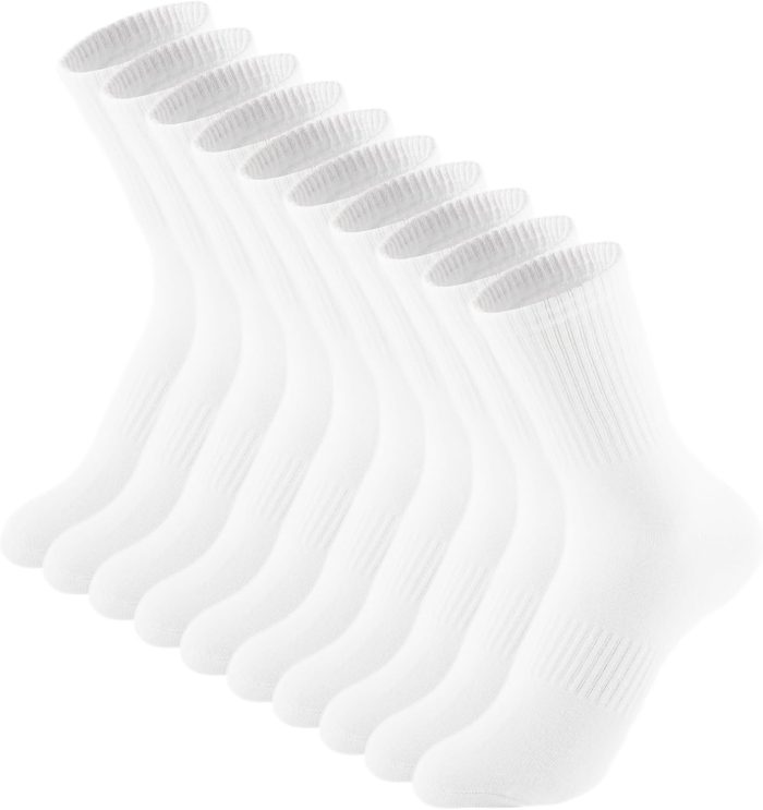 Womens Crew Socks Casual Athletic Gym LightWeight Thin Cotton Socks 5 Pairs