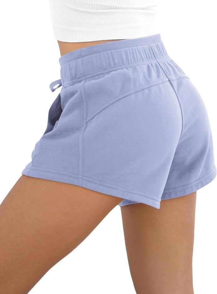 Women's Sweat Shorts with Pockets Cotton French Terry Drawstring Summer Workout Casual Lounge Shorts