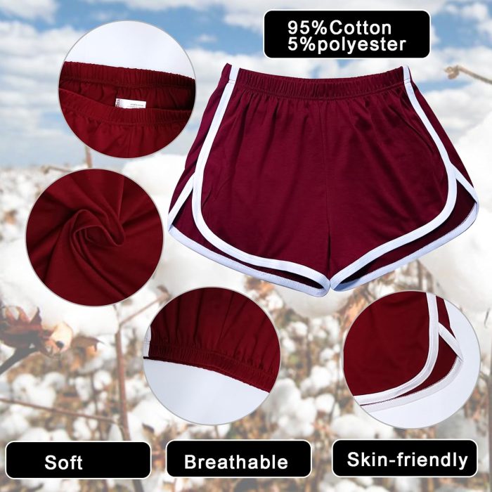 4 Pack Women's Cotton Yoga Dance Short Pants Sport Shorts Summer Athletic Cycling Hiking Sports Shorts - Image 2
