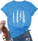 Funny Graphic Women Skinny Pine Tree Shirt Summer Hiking Camping Athletic Tees Nature Casual Comfy Clothes