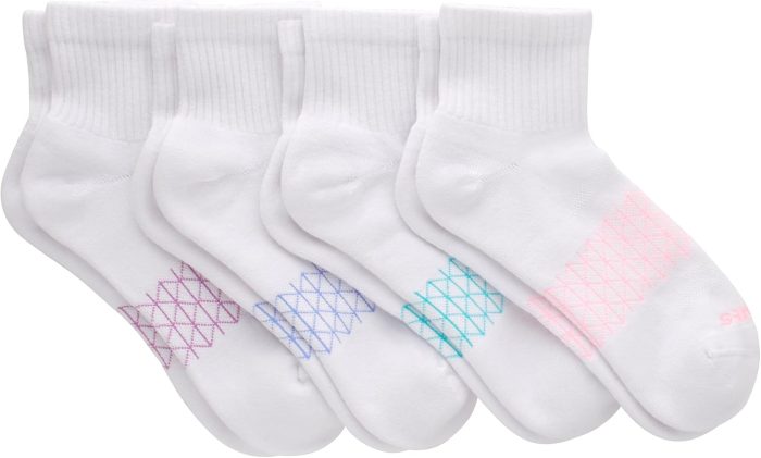 Women's Cushioned Ankle Socks,  Ankle Socks For Women, Seamless Toe, 4-Prs