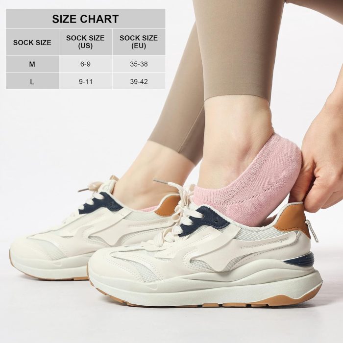 No Show Socks Womens Cushioned Low Cut Athletic Hidden Liner for Sneakers Ankle Invisible Running Socks 4/6 Pairs - Image 2