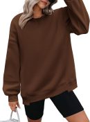 Womens Sweatshirt Long Sleeve Color Block Fleece Hoodies Fall Casual Crewneck Pullover Tunic Tops 2024
