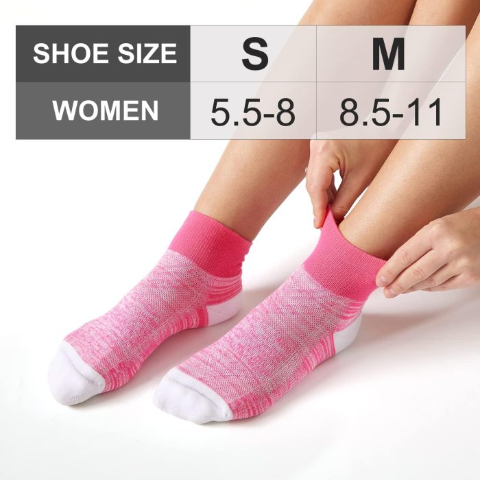 6 Pairs Women's Running Ankle Socks Athletic Sport Socks Cushioned - Image 2