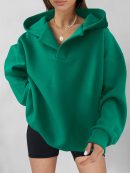 Womens Oversized Hoodies V Neck Sweatshirts Long Sleeve Pullover Casual Fall Teen Girls Preppy Clothes 2025 Trendy
