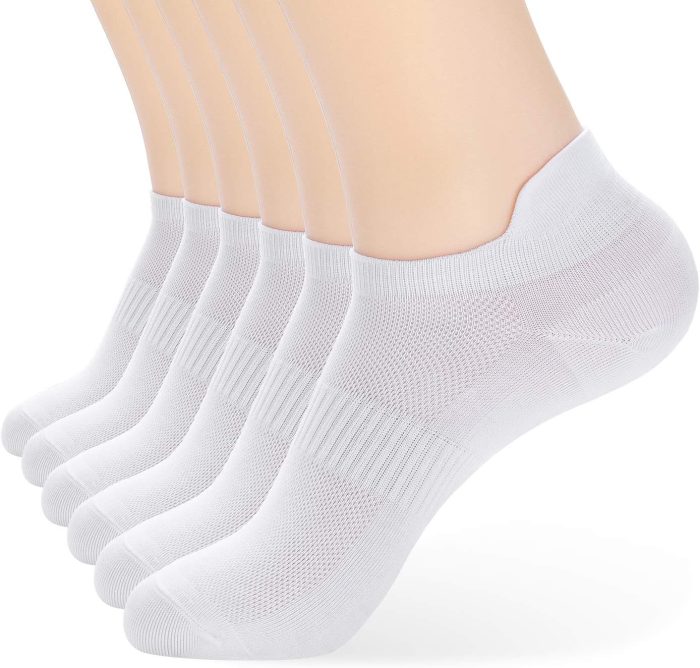 Ankle Socks Womens and Men Thin Athletic Running Low Cut No Show Socks With Heel Tab 6/10-Pairs