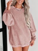 Women's Casual Corduroy Sweatshirts 2024 - Comfortable Long Sleeve Crewneck Pullovers for Fall and Winter