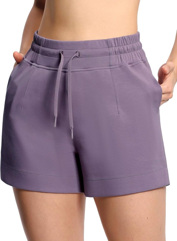 Women's Drawstring Sweat Shorts High Waisted Summer Workout Lounge Shorts with Pockets