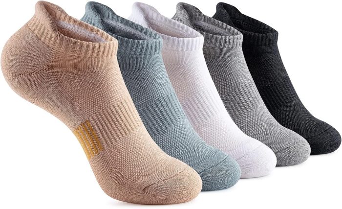 Ankle Socks Womens Running Athletic No Show Socks Cushioned 5-Pairs