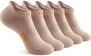 Ankle Socks Womens Running Athletic No Show Socks Cushioned 5-Pairs