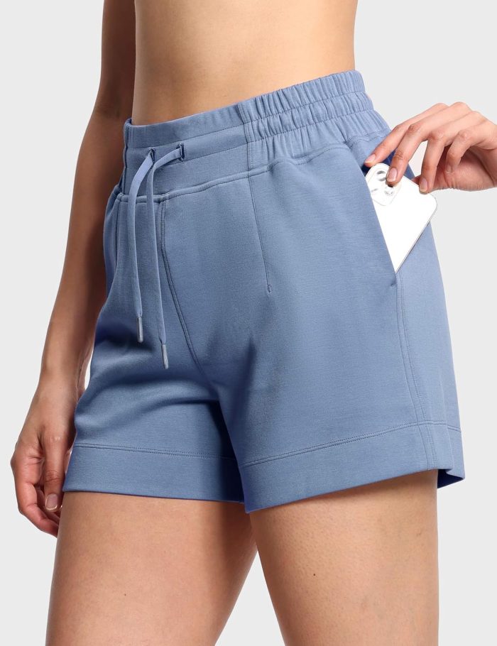 Women's Drawstring Sweat Shorts High Waisted Summer Workout Lounge Shorts with Pockets - Image 2