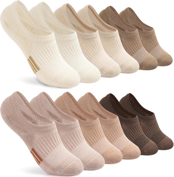 No Show Socks Womens Cushioned Low Cut Athletic Hidden Liner for Sneakers Ankle Invisible Running Socks 4/6 Pairs