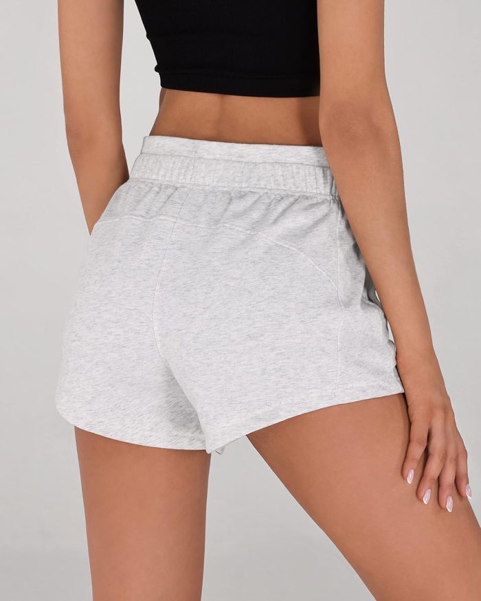 Women's Sweat Shorts with Pockets Cotton French Terry Drawstring Summer Workout Casual Lounge Shorts - Image 2