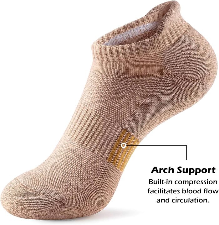 Ankle Socks Womens Running Athletic No Show Socks Cushioned 5-Pairs - Image 2