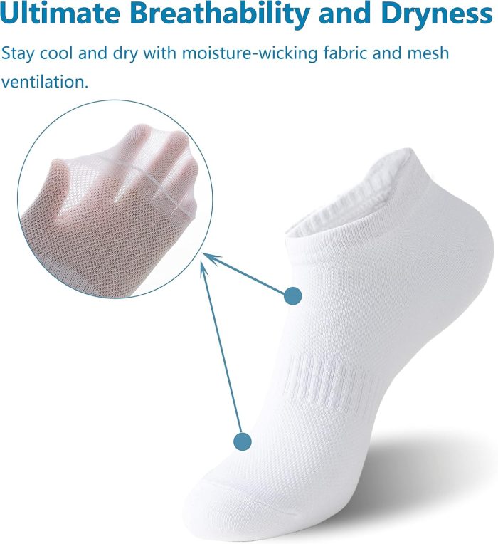 Ankle Socks for Women, Running Athletic Low Cut Tab Socks Sports No Show Socks 6-Pairs - Image 2