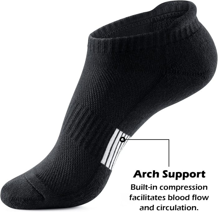 Ankle Socks Womens Running Athletic No Show Socks Cushioned 5-Pairs - Image 2
