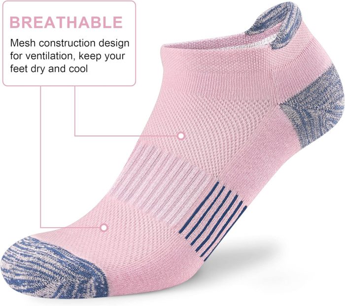 Ankle Socks Womens Athletic Running Comfort Ankle Socks Cushioned 3/5/6Pairs - Image 2