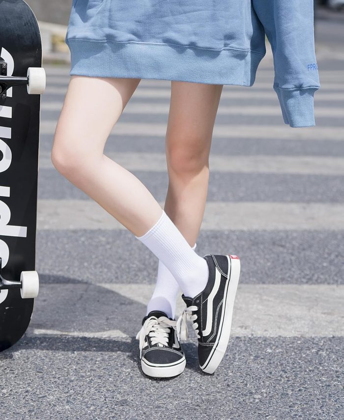 Womens Crew Socks Casual Athletic Gym LightWeight Thin Cotton Socks 5 Pairs - Image 2