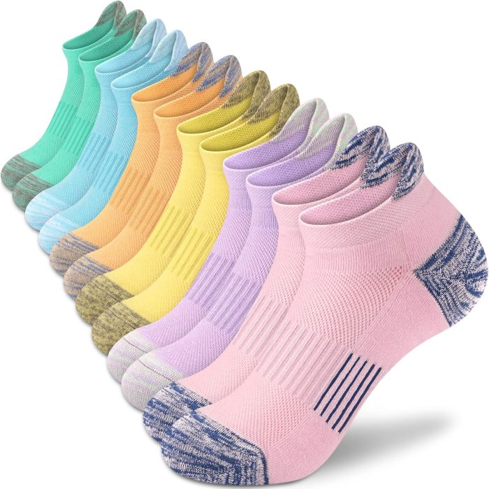 Ankle Socks Womens Athletic Running Comfort Ankle Socks Cushioned 3/5/6Pairs